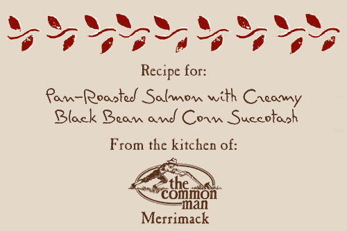 recipe card image for common man merrimack pan roasted salmon