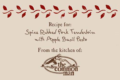 recipe card image for common man spice rubbed pork tenderloin