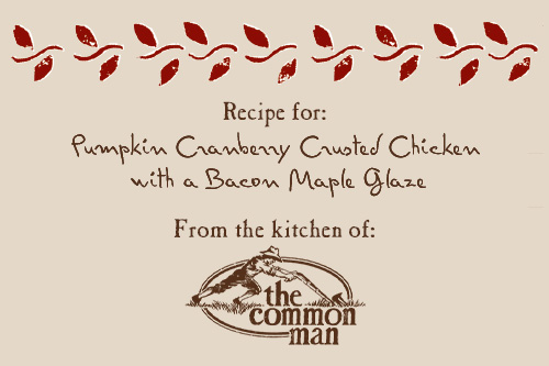 recipe card common man pumpkin cranberry chicken
