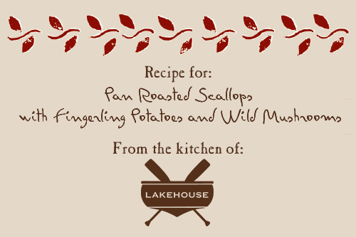 recipe card image for lakehouse pan roasted scallops