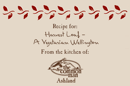 recipe card common man ashland's vegetarian wellington
