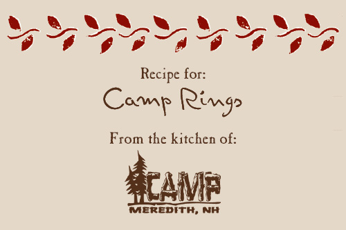 common man camp rings recipe card