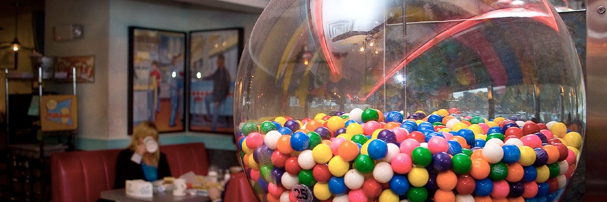 bubblegum machine in diner